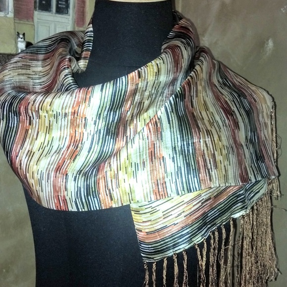 Multicolor Classic Silk Scarf/Wrap - Picture 1 of 2